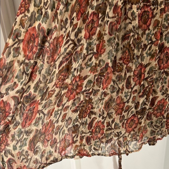 Sundance Litzy Bloom Dress Floral Ruffle Long Sleeve Boho Midi Sheer PL - Picture 3 of 7